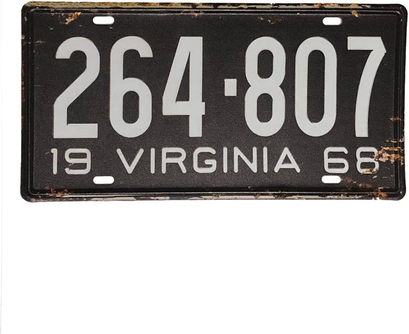 ROOKOPR Virginia License Plate Aluminum Novelty Car Decor License Plates 12"x6" Front of Car Decorative Retro Rusty License Plate for Men Women Car-46 - Image 1